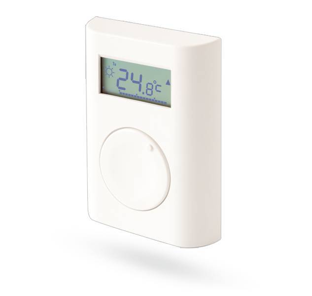 Bestuur de temperatuur in uw huis met de draadloze thermostaat van Jablotron! Alles wat u nodig heeft, is een kamerthermostaat en een geïnstalleerde programmeerbare uitgangsmodule, die wij bieden in een busgemonteerde en draadloze versie. Bovendien kunt u