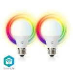 Nedis Wi-Fi smart LED lamps Full-Color and Warm-White | E27 | 2-Pack