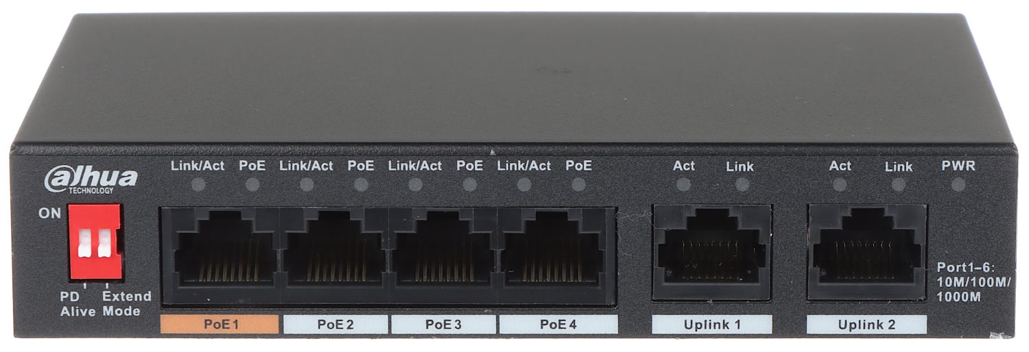 Mit seiner Unfehlbarkeit und hohen Übertragungsqualität eignet sich der PFS3006-4GT-60-V2 4-Port-PoE-Desktop-Switch ideal zur Erweiterung Ihres Heim- oder Büronetzwerks. Vier der Ports unterstützen die Power-over-Ethernet-Funktion (PoE).