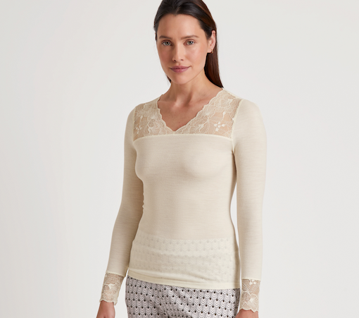 Calida Hemd lange mouw wol/zijde