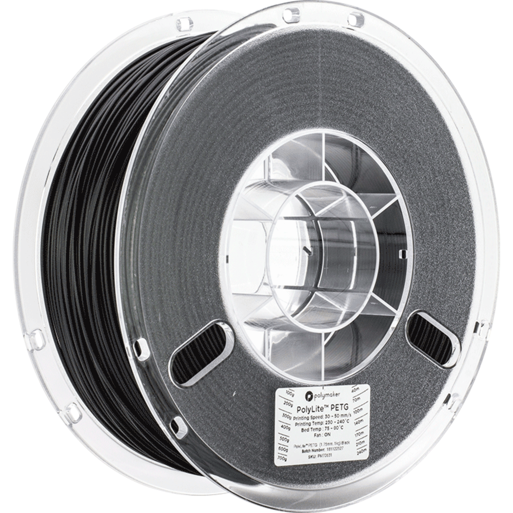 Polymaker Polymaker Polylite PETG Zwart Polymaker Polymaker Polylite PETG Zwart