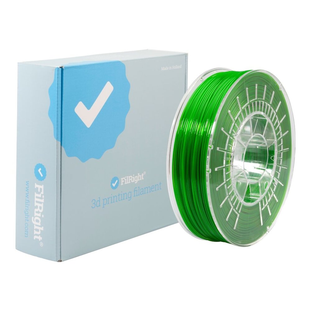 FilRight FilRight Pro PETG  - 1.75mm - 750 g - Groen transparant FilRight FilRight Pro PETG  - 1.75mm - 750 g - Groen transparant