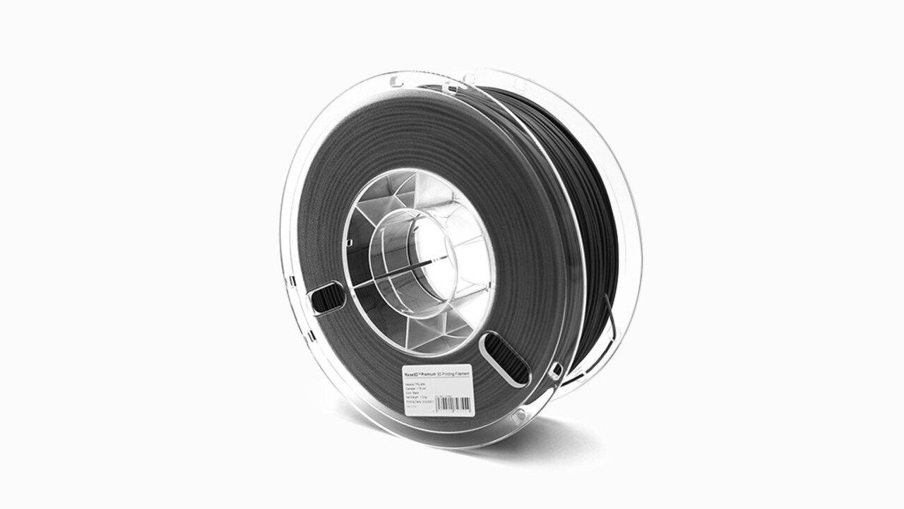 Raise3D Raise3D Premium TPU-95A Filament - Zwart - 1.75mm -1kg Raise3D Raise3D Premium TPU-95A Filament - Zwart - 1.75mm -1kg