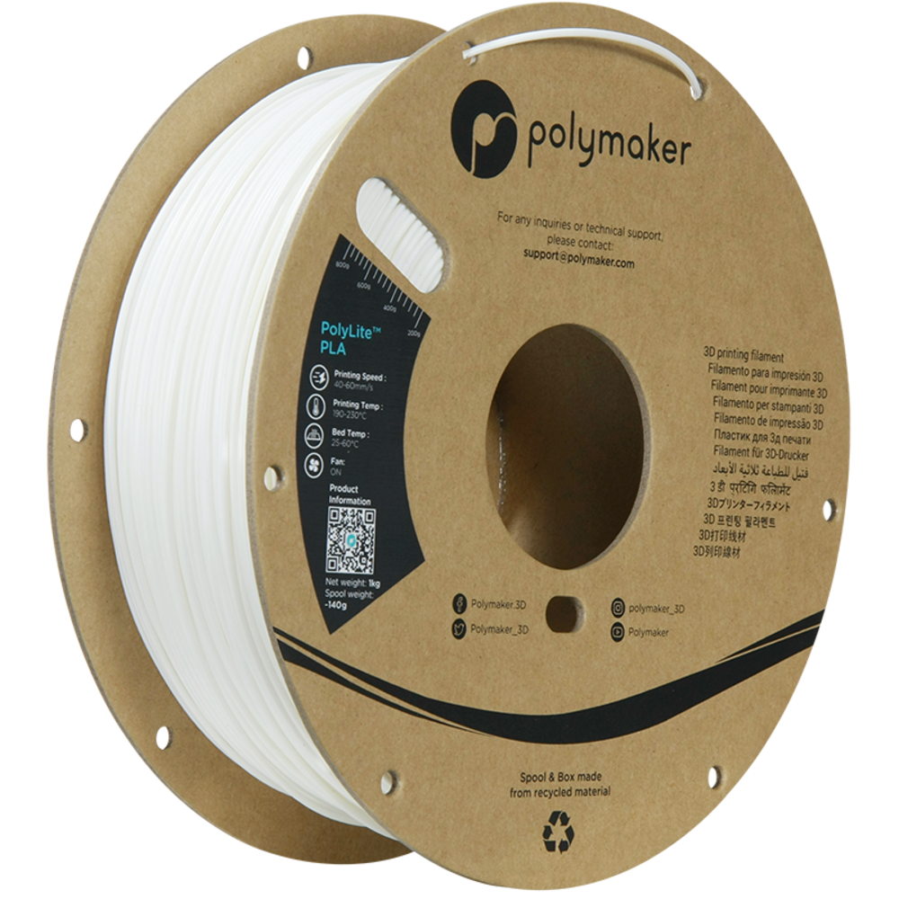 Polymaker Polymaker Polylite PLA Wit Polymaker Polymaker Polylite PLA Wit