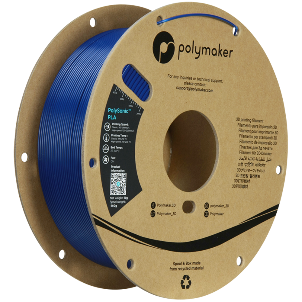 Polymaker Polymaker PolySonic™ PLA - High Speed PLA Blauw