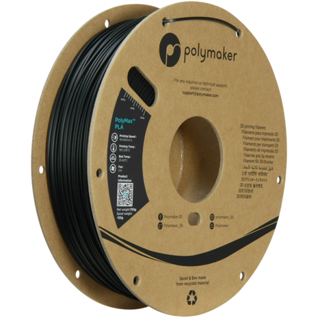 Polymaker Polymaker PolyMax Tough PLA Zwart Polymaker Polymaker PolyMax Tough PLA Zwart