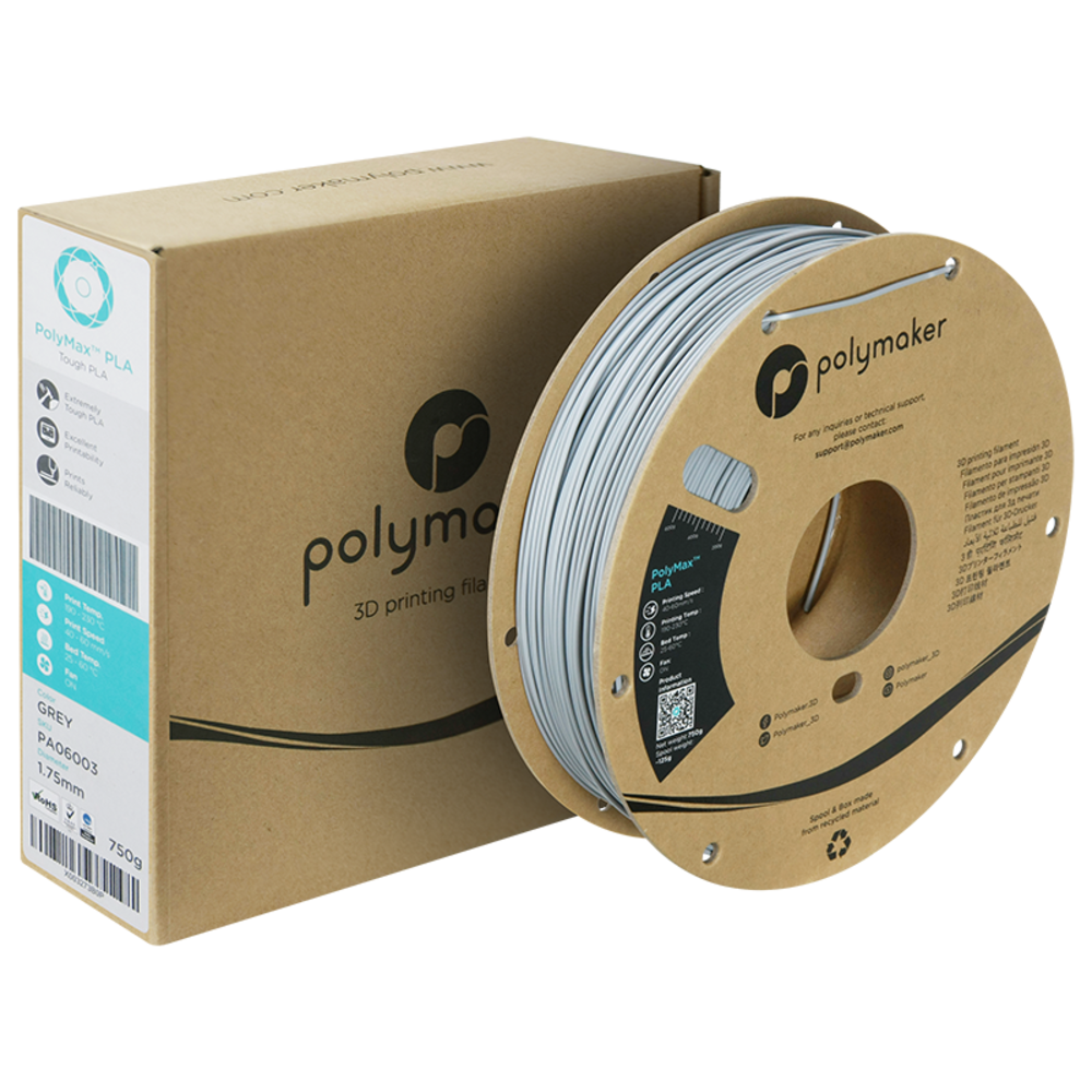 Polymaker Polymaker PolyMax Tough PLA Grey Polymaker Polymaker PolyMax Tough PLA Grey