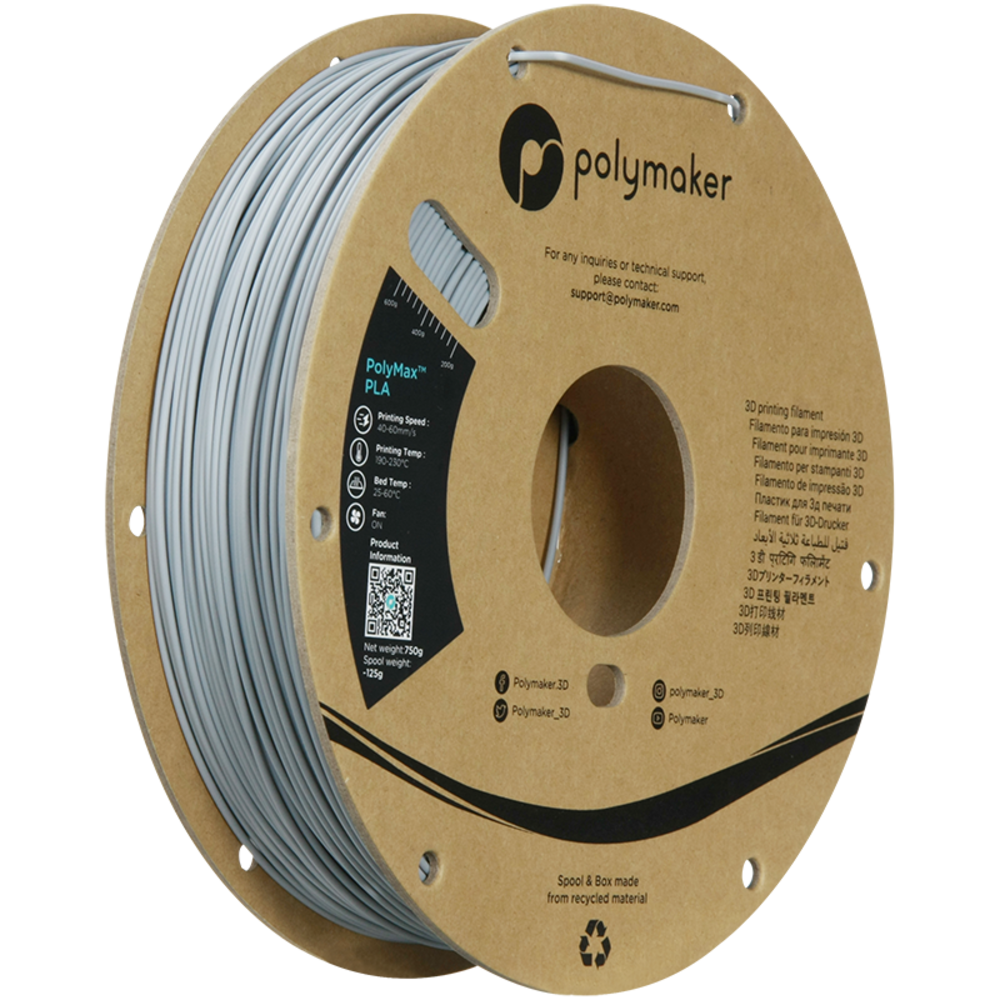Polymaker Polymaker PolyMax Tough PLA Grey Polymaker Polymaker PolyMax Tough PLA Grey