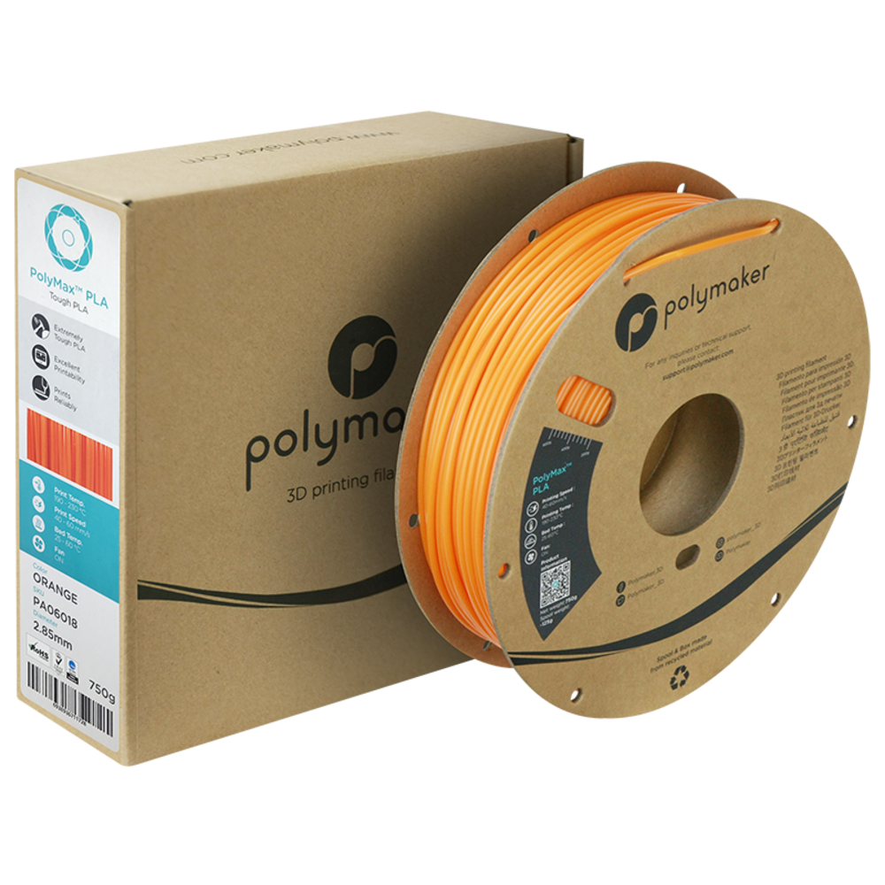 Polymaker Polymaker PolyMax Tough PLA Orange Polymaker Polymaker PolyMax Tough PLA Orange