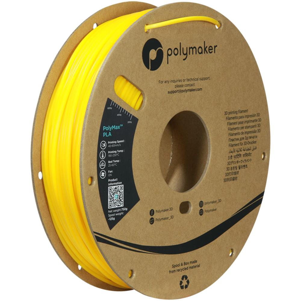 Polymaker Polymaker PolyMax Tough PLA Geel Polymaker Polymaker PolyMax Tough PLA Geel