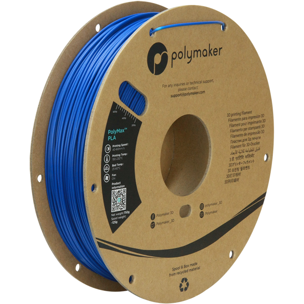 Polymaker Polymaker PolyMax Tough PLA Blauw Polymaker Polymaker PolyMax Tough PLA Blauw