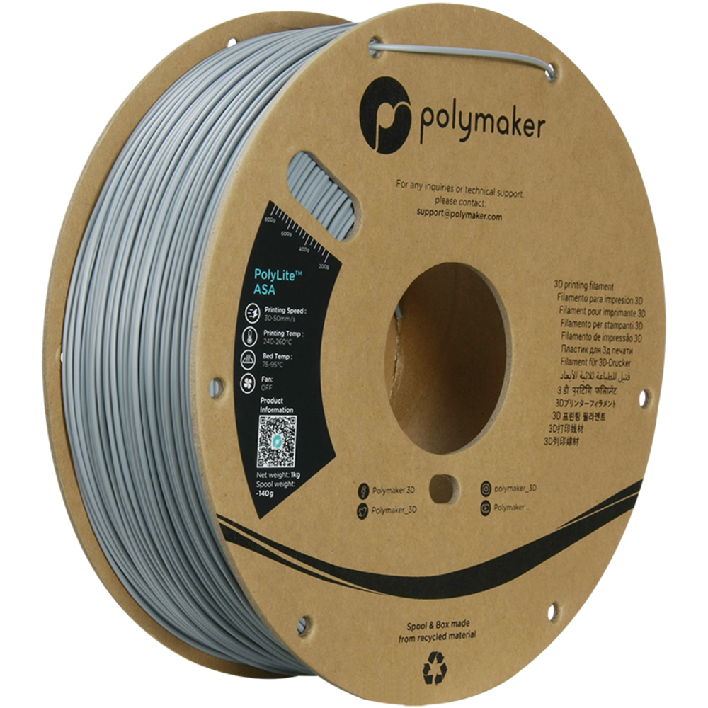 Polymaker Polymaker Polylite ASA Grey - FilRight