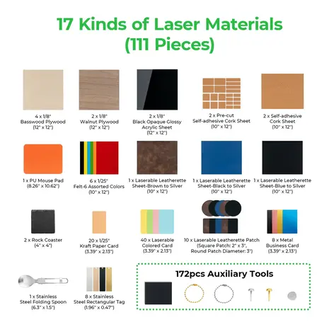 xTool xTool Laser Material Explore Kit (111pcs)