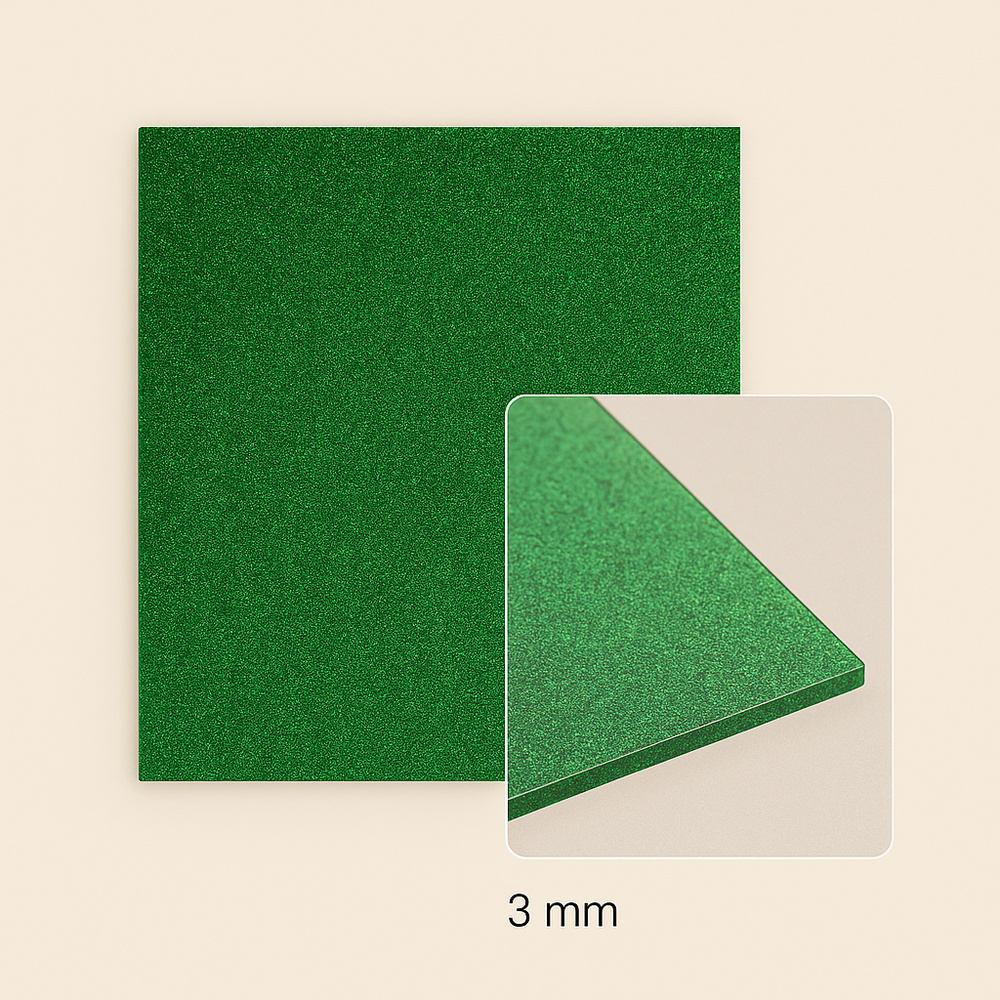 FilRight Acrylic - Glitter Green - 300 x 300 mm FilRight Acrylic - Glitter Green - 300 x 300 mm