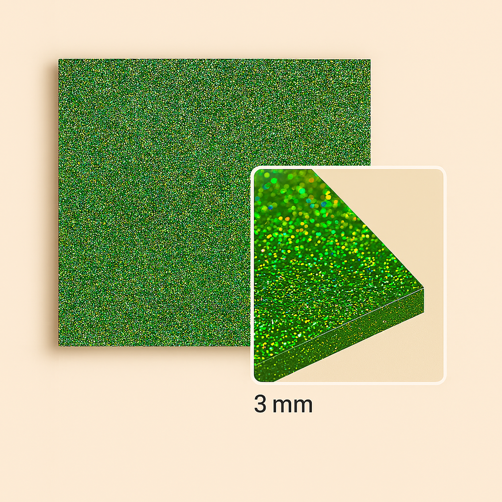 FilRight Acrylic - Glitter Holo Apple Green 300 x 600 FilRight Acrylic - Glitter Holo Apple Green 300 x 600
