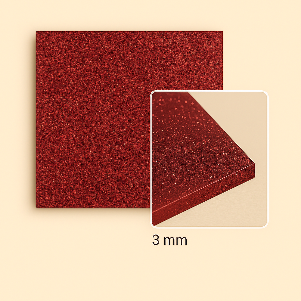 FilRight Plexiglas - Glitter Deep Red - 300 x 300 mm