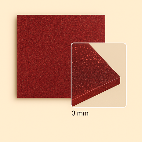 FilRight Plexiglas - Glitter Deep Red - 300 x 300 mm