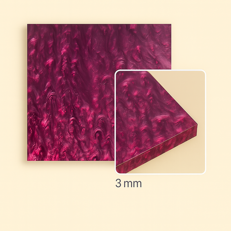 FilRight Plexiglas - Shiny Marble Bordeaux Red 300 x 300