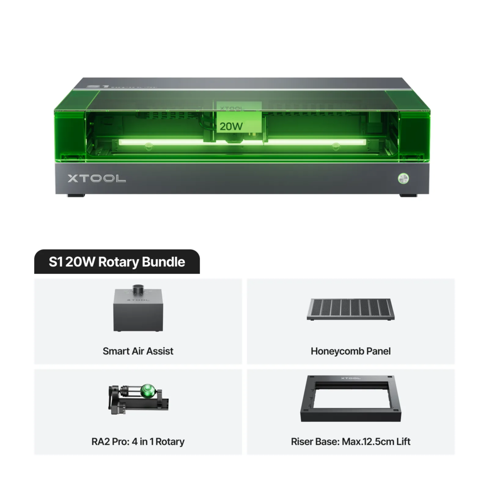 xTool xTool S1 - 20W Rotary Bundle xTool xTool S1 - 20W Rotary Bundle