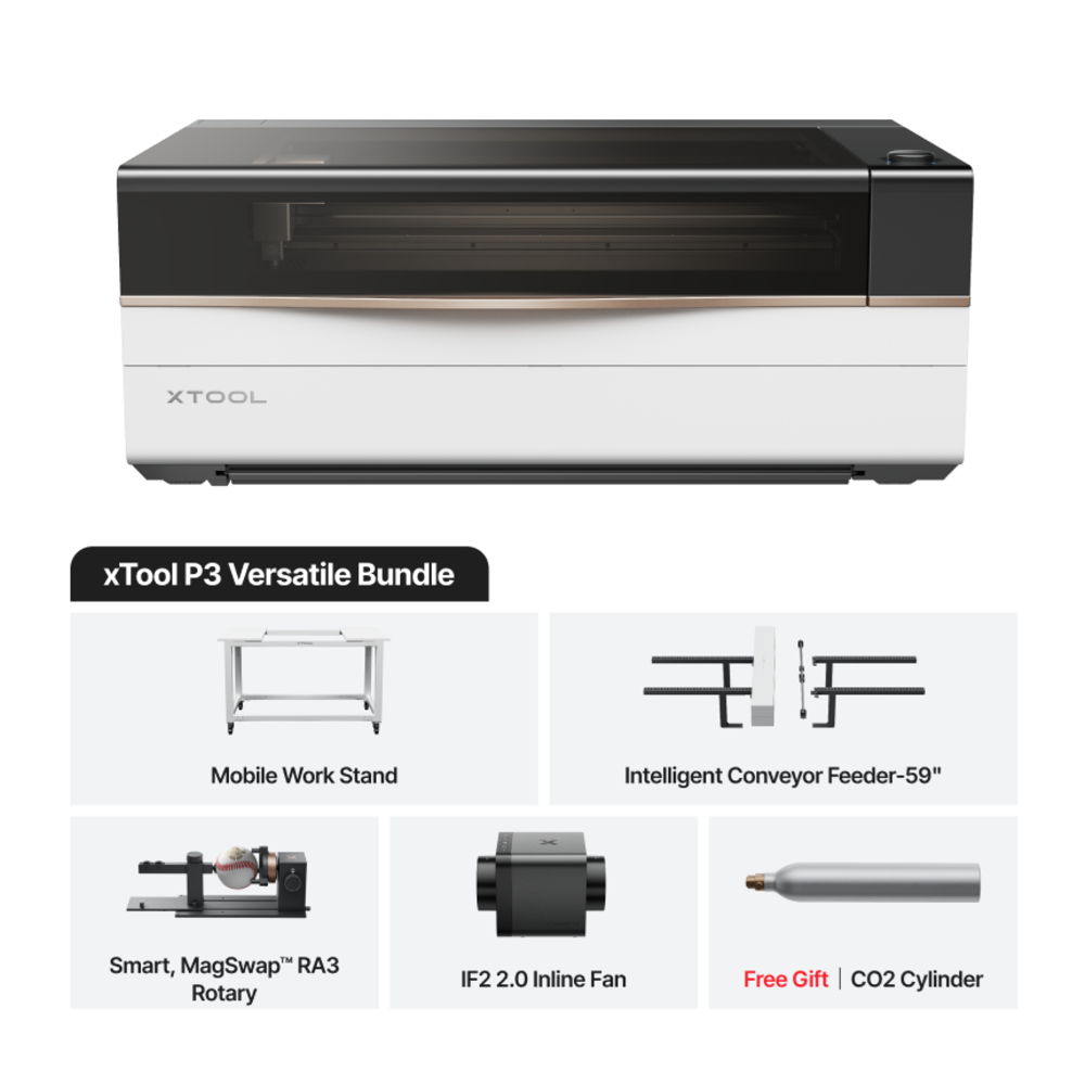 xTool P3 Versatile Bundle – Complete 80W CO₂ Laser Set - FilRight