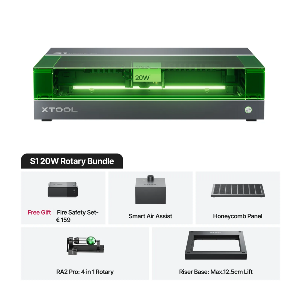 xTool xTool S1 - 20W Rotary Bundle xTool xTool S1 - 20W Rotary Bundle