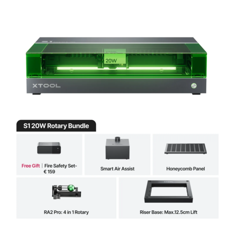 xTool xTool S1 - 20W Rotary Bundle xTool xTool S1 - 20W Rotary Bundle