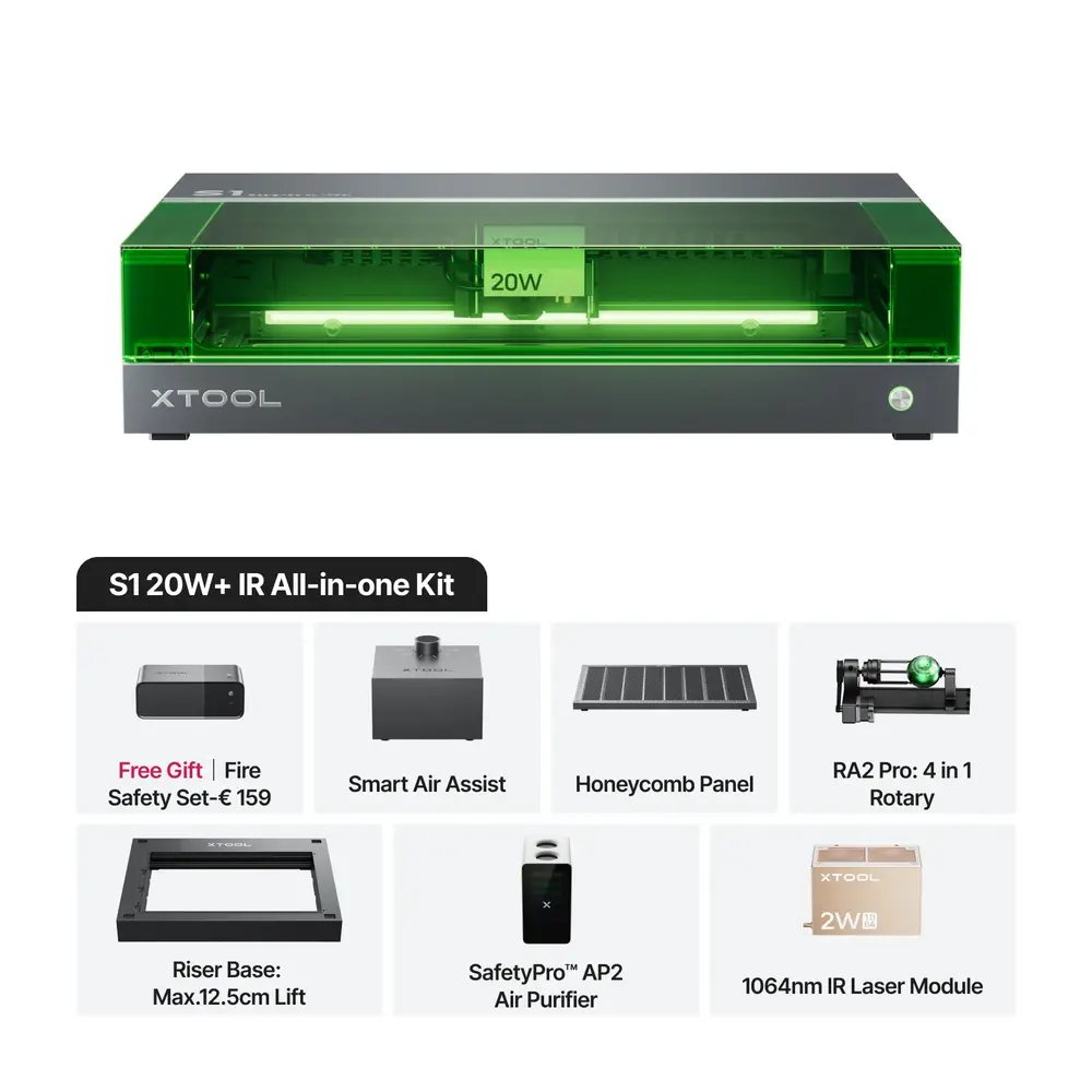 xTool xTool S1 - 20W Rotary + IR All-in-one Kit xTool xTool S1 - 20W Rotary + IR All-in-one Kit