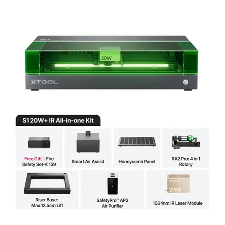 xTool xTool S1 - 20W Rotary + IR All-in-one Kit xTool xTool S1 - 20W Rotary + IR All-in-one Kit
