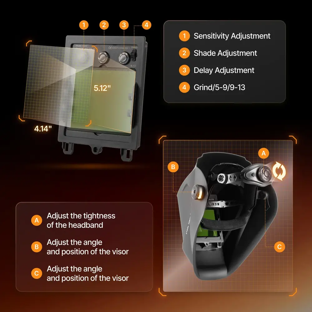 xTool 1080nm Auto-Darkening Laser Welding Helmet