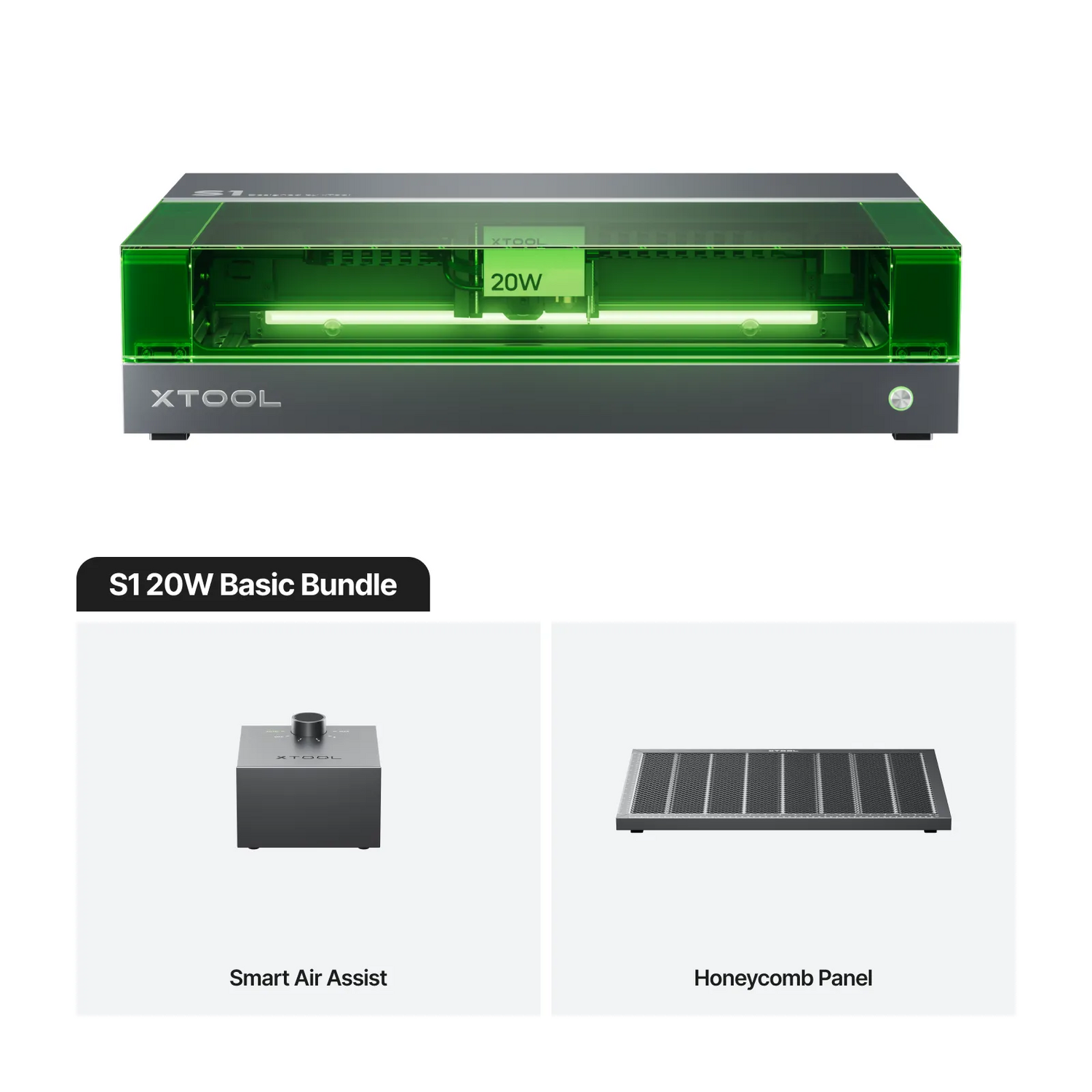 XTOOL S1 20W ホワイト+RA2 Pro＋スクリーンプリンターセット xTool S1 - 20W Basic Bundle - FilRight