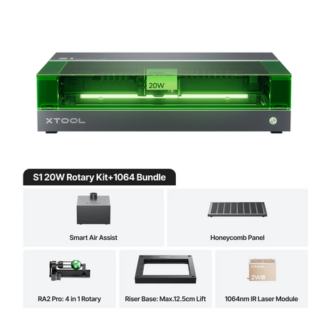 xTool xTool S1 - 20W Rotary Kit +1064