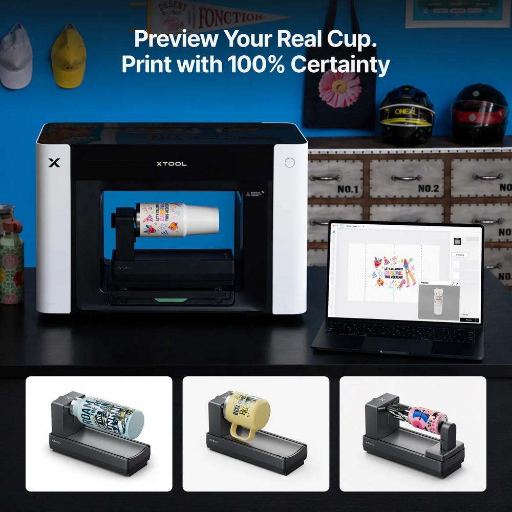 xTool xTool O1 Omni Printer - Single UV Desktop UV Printer for Full-Color Product Personalization xTool xTool O1 Omni Printer - Single UV Desktop UV Printer for Full-Color Product Personalization