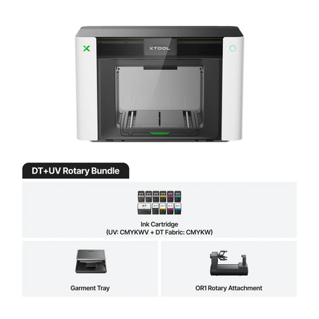 xTool xTool O1 Omni Printer - UV&DTG Rotary Bundle voor UV-printing, textielbedrukking en ronde producten xTool xTool O1 Omni Printer - UV&DTG Rotary Bundle voor UV-printing, textielbedrukking en ronde producten