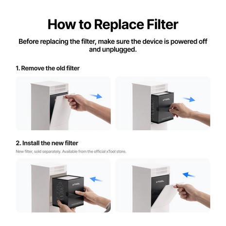 xTool xTool Filter Kit for F2 Air Purifier Go voor vervanging van het filtersysteem xTool xTool Filter Kit for F2 Air Purifier Go voor vervanging van het filtersysteem