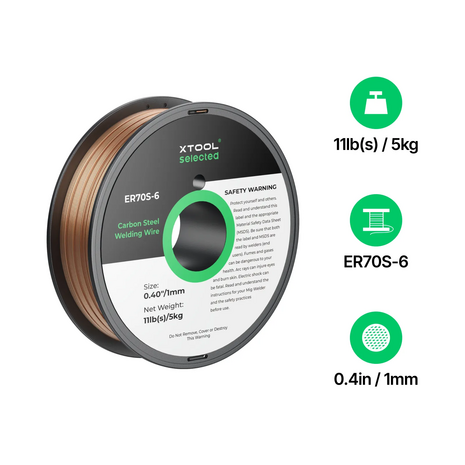 xTool xTool 1 mm ER70S-6 Carbon Steel Welding Wire 5 kg Spool for MetalFab Laser Welder