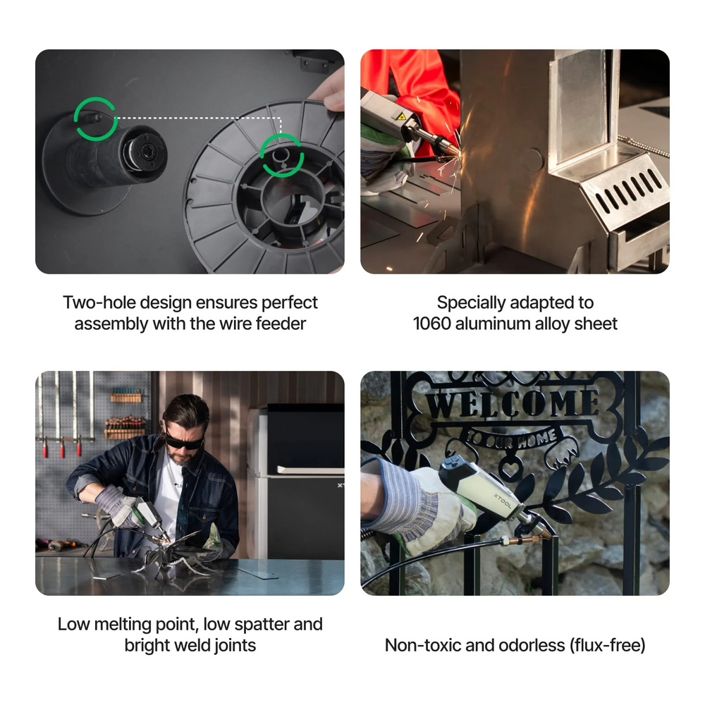 xTool xTool 1.2 mm 6061 aluminium lasdraad 2 kg spoel voor de MetalFab Laser Welder xTool xTool 1.2 mm 6061 aluminium lasdraad 2 kg spoel voor de MetalFab Laser Welder