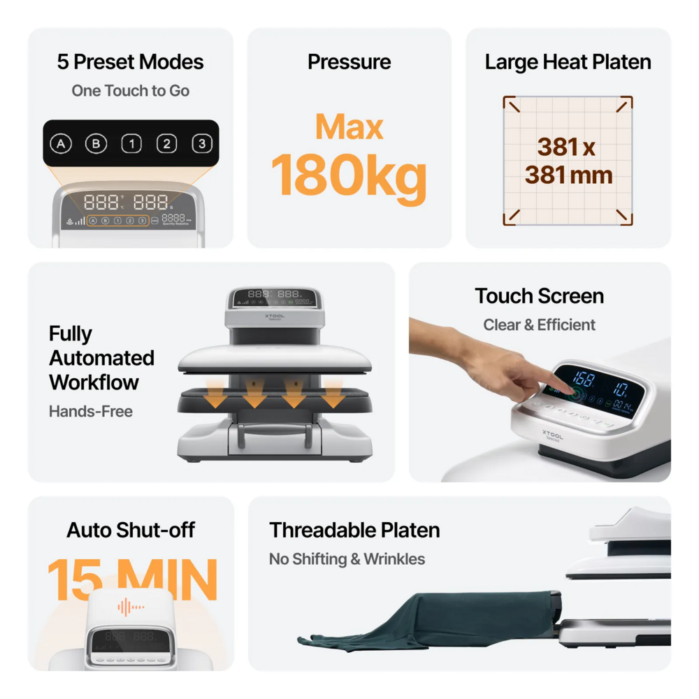 xTool xTool Selected HP2 Automatic Heat Press Demo Model in Original Packaging with 6-Month Warranty xTool xTool Selected HP2 Automatic Heat Press Demo Model in Original Packaging with 6-Month Warranty