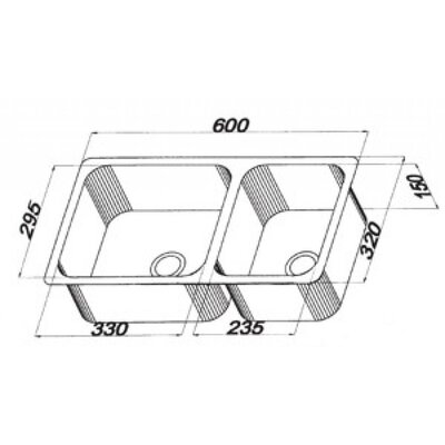 RVS dubbele spoelbak