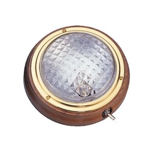 Plafondlamp met teakhout ring