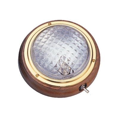 Plafondlamp met teakhout ring