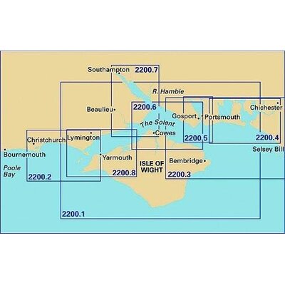 Imray 2200 Solent van Selsey Bill tot Christchurch