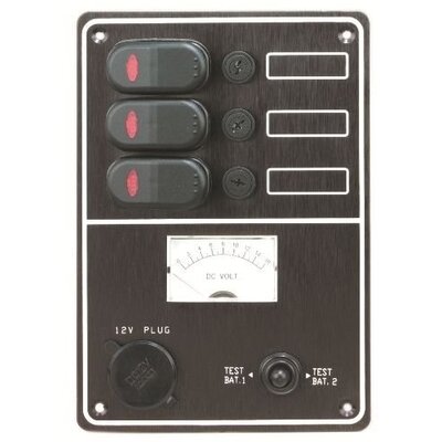 Schakelpaneel + accutester + stopcontact
