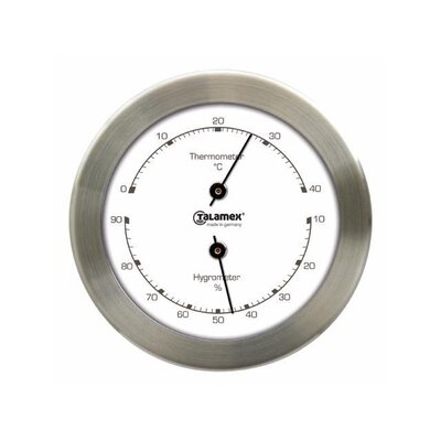 Scheepsklok. Barometer,Hygrometer RVS