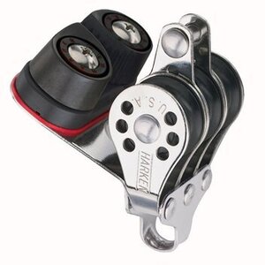 Harken Micro Blok 3-schijfs m. klem en hondsvot
