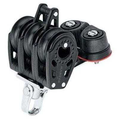 Harken 29mm Drieschijfsblok met Klem en Hondsvot