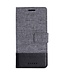 MUXMA Leren Canvas Splicing Stand Mobiele Telefoon Case Huawei P10 Lite - Zwart