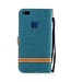Bi-color Jeans Zijde Kunstleer Mobiele Telefoon Hoesje Huawei P10 Lite - Cyaan
