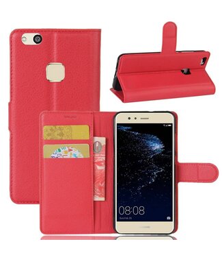 Lychee Skin Wallet Leren Magneet Hoesje Huawei P10 Lite - Rood