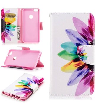 Magneet Leren Stand Hoesje Huawei P10 Lite - Colorized Petals