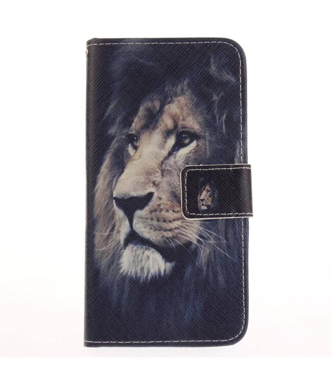 Huawei P10 Lite Leren Wallet Stand Hoesje Telefoon - Lion